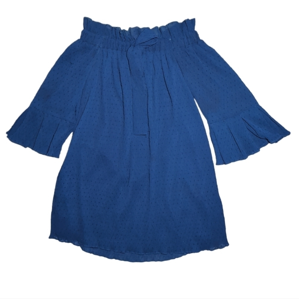 NWT English Factory Off Shoulder Ruffle Mini Dress With Bow Tie Size S